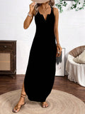 Breezaya Vertical Striped Multi-Colored Spaghetti Strap Dress Maxi