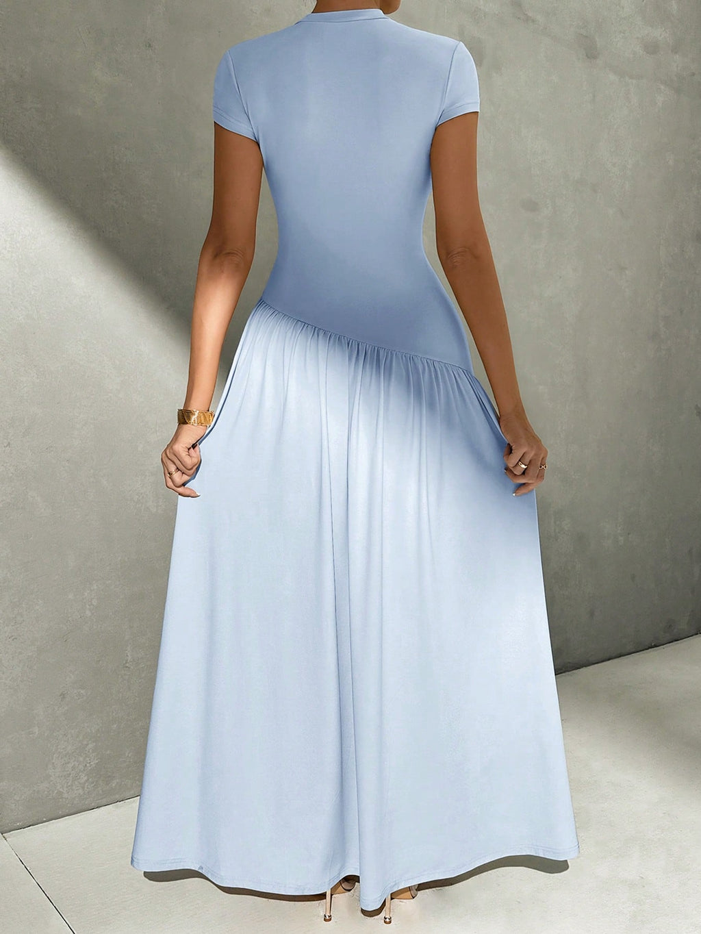 Elegant Minimalist Daily Wear Unique Solid Color Short Sleeve Fitted