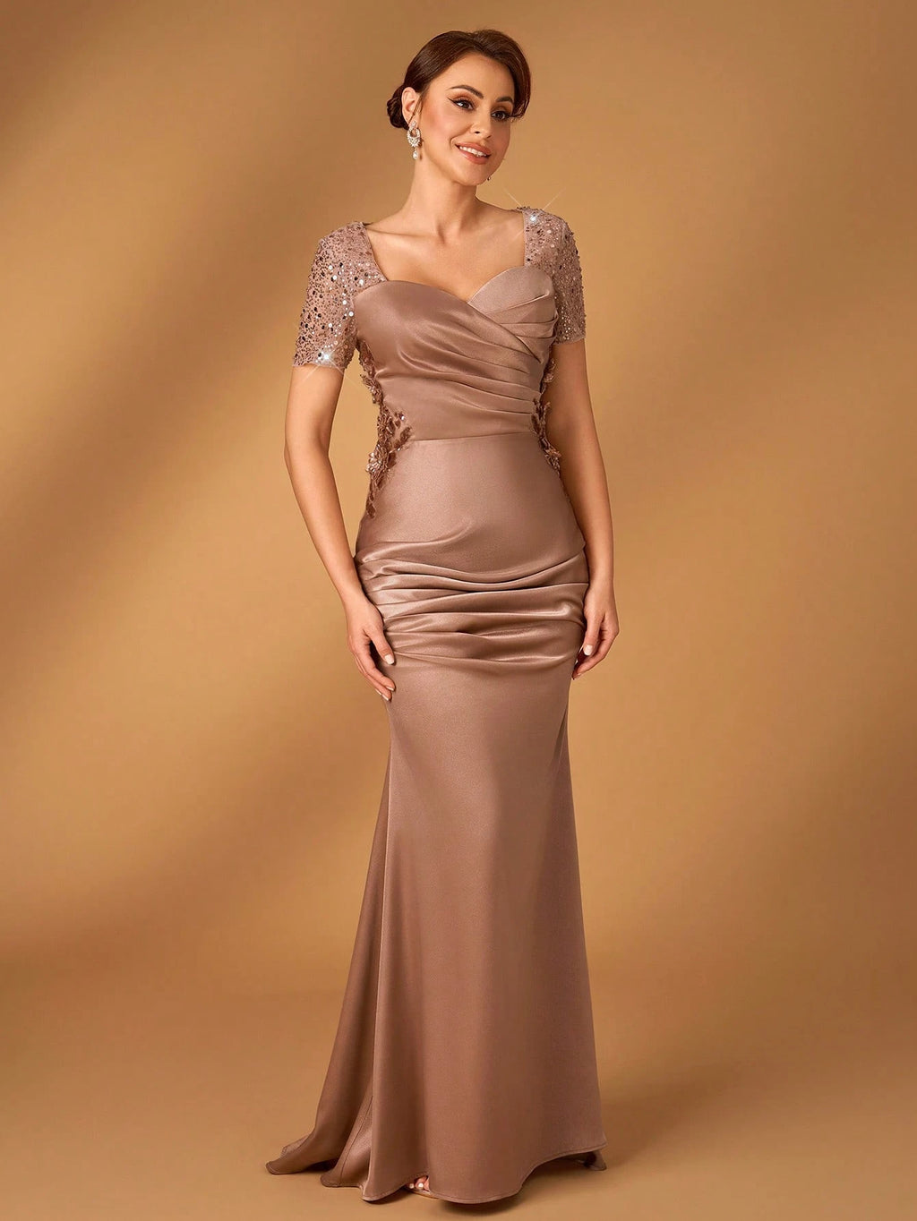 Serin Maroon Spring Elegant Dinner Evening Formal Mother Of The Bride Gowns,Luxurious Embroidered Lace - image 3