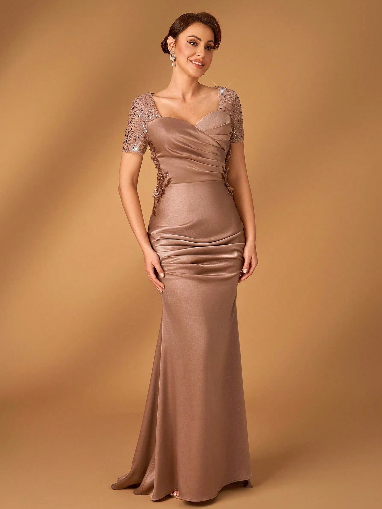 Serin Maroon Spring Elegant Dinner Evening Formal Mother Of The Bride Gowns,Luxurious Embroidered Lace - image 3