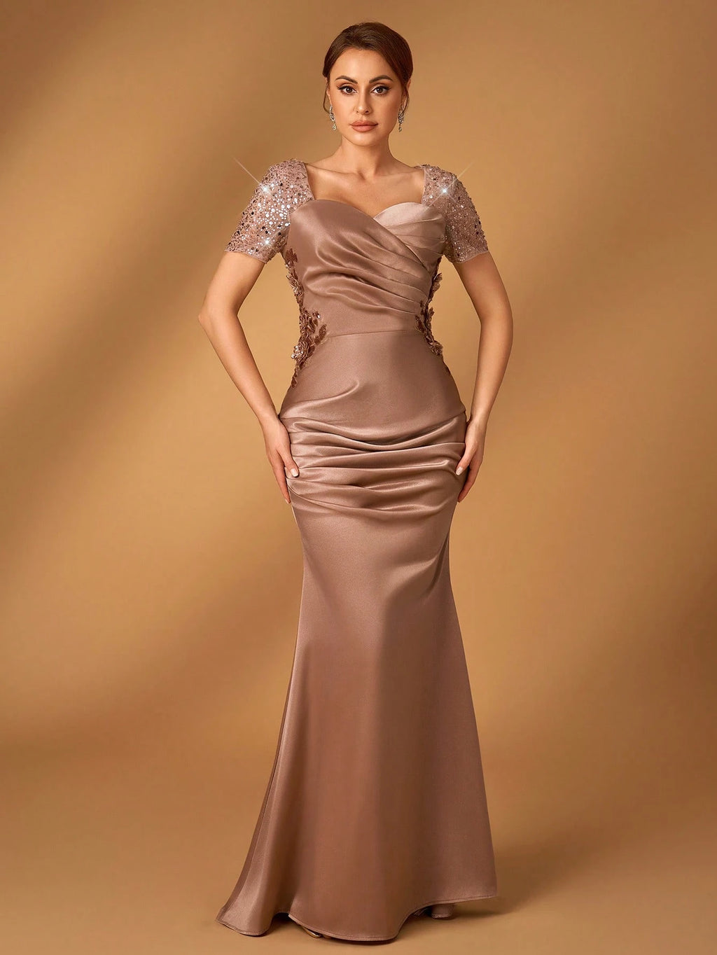 Serin Maroon Spring Elegant Dinner Evening Formal Mother Of The Bride Gowns,Luxurious Embroidered Lace - image 7