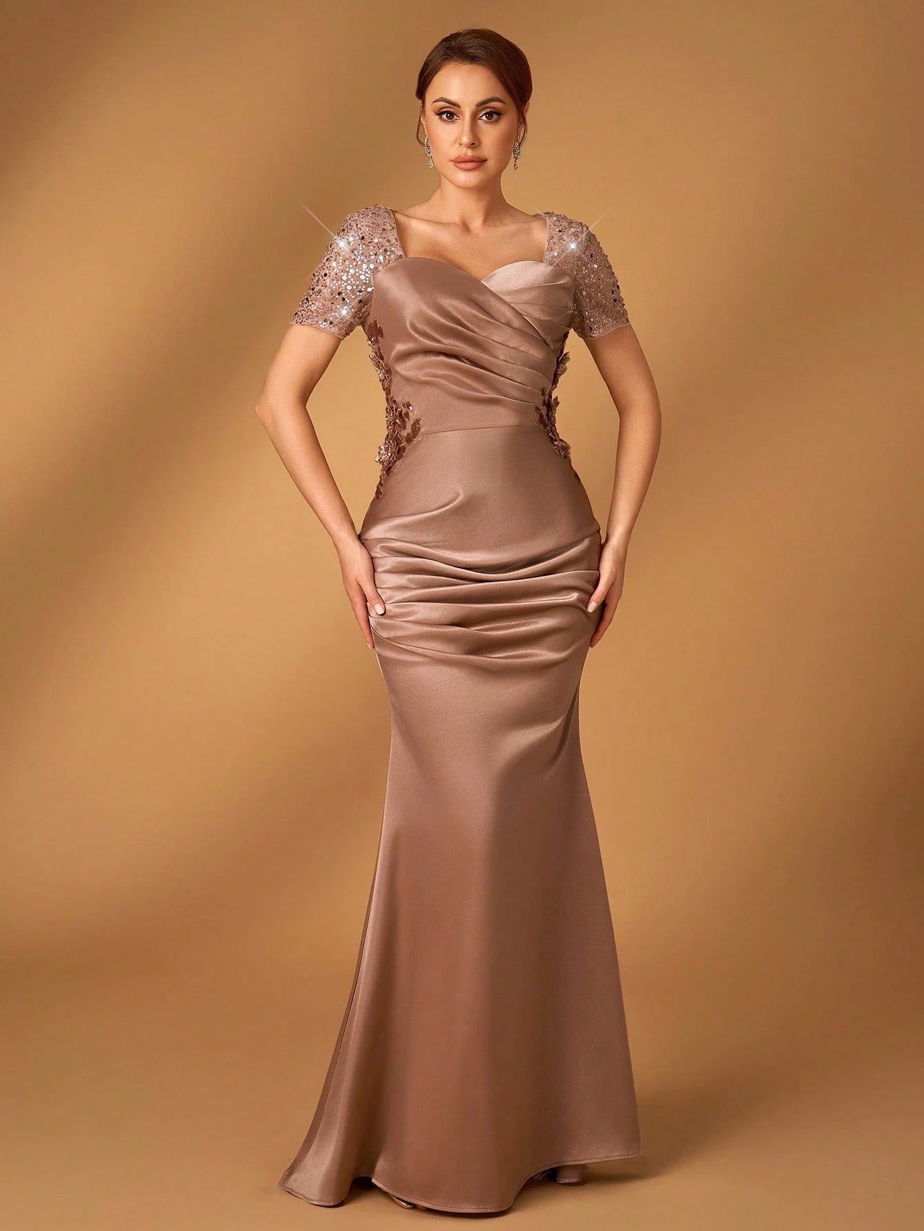 Serin Maroon Spring Elegant Dinner Evening Formal Mother Of The Bride Gowns,Luxurious Embroidered Lace - image 7