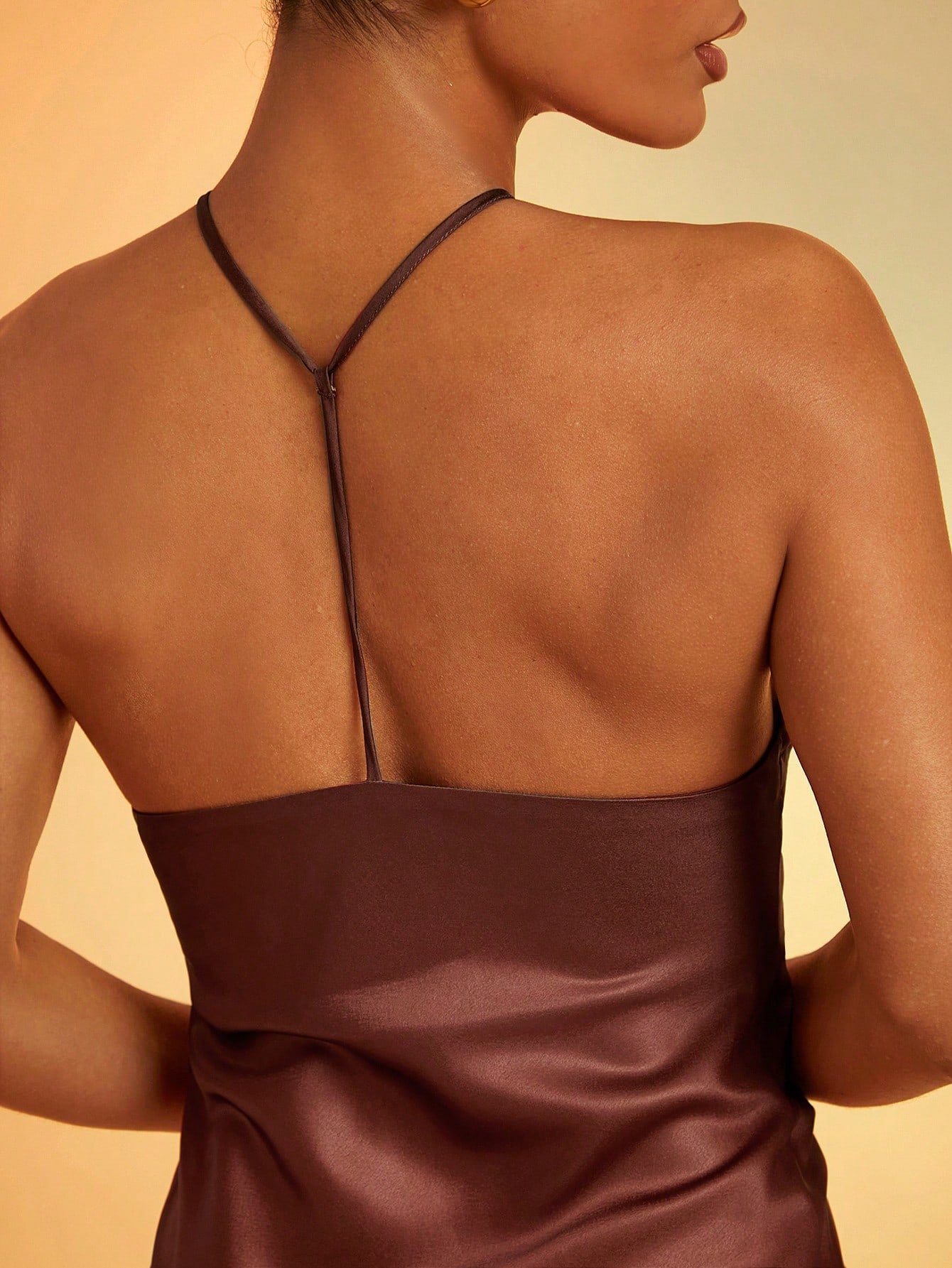 Hauture Ombre Satin Strappy Halter Backless Maxi Dress,Bodycon Dress - image 17