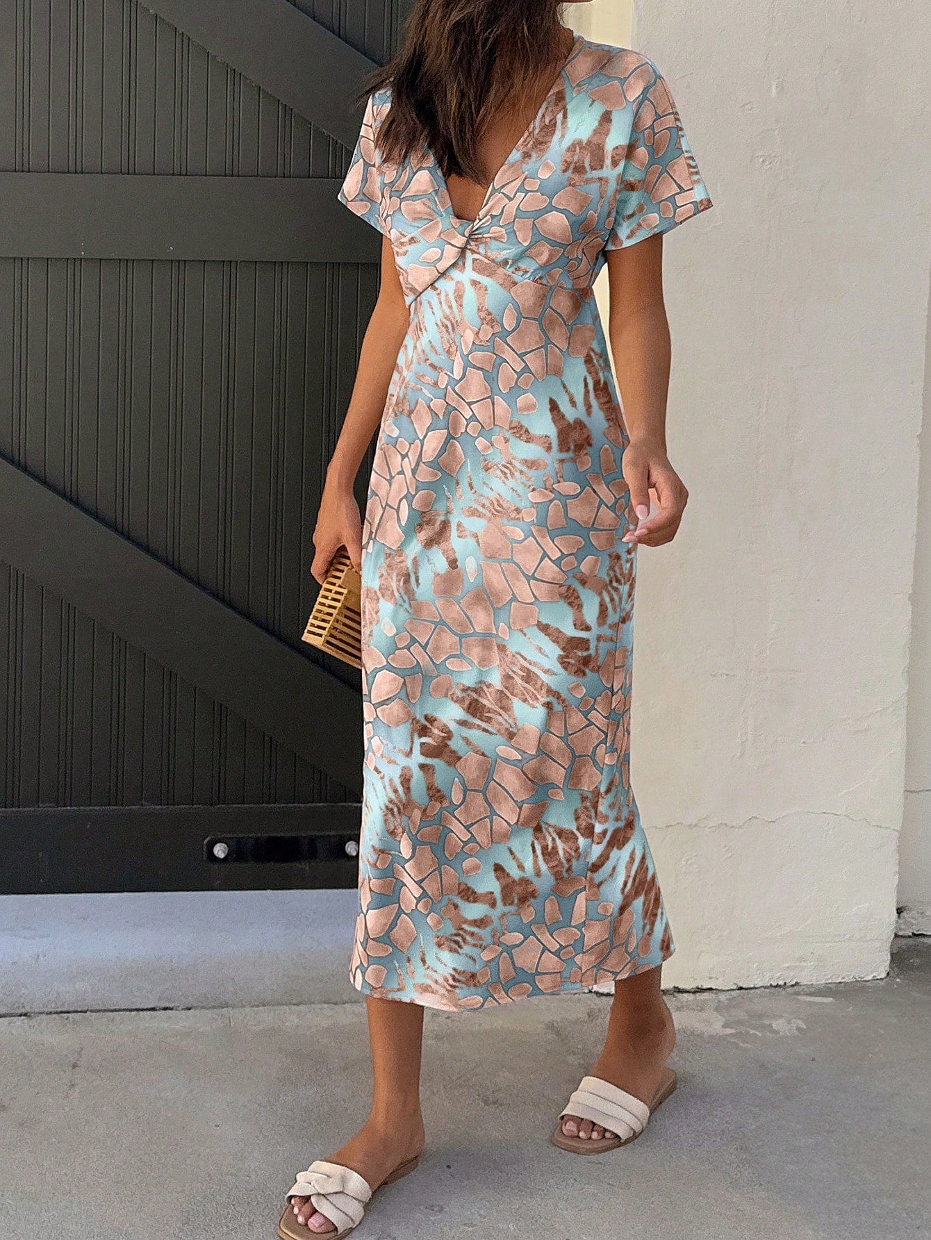 Clasi Women Random Floral Print Vacation Casual Dress