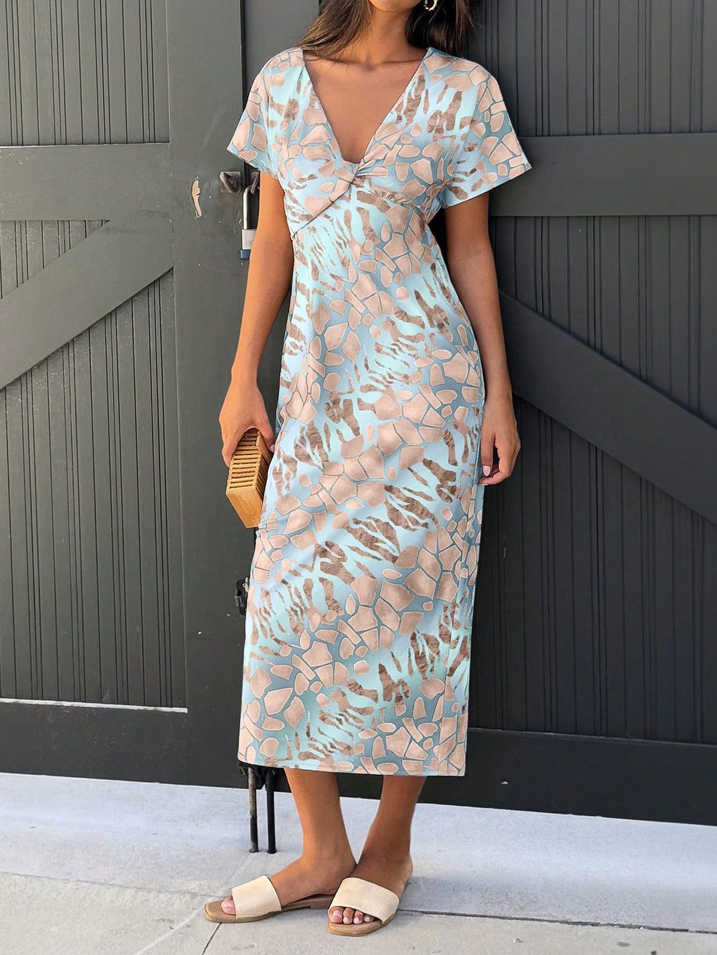 Clasi Women Random Floral Print Vacation Casual Dress