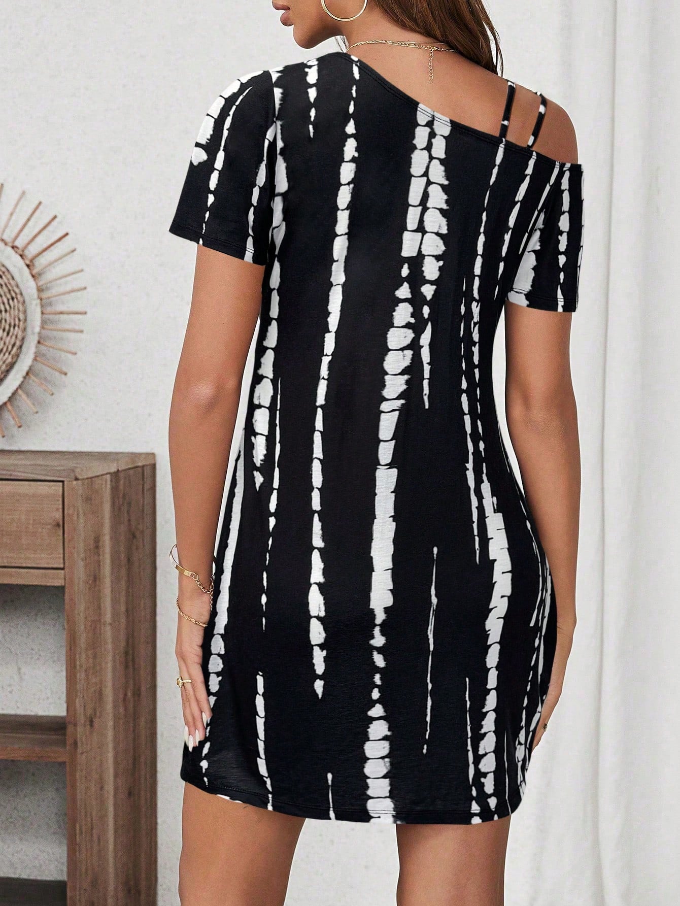 Wildy Women's Summer Casual Country Western Graphic Mini Dress, Black