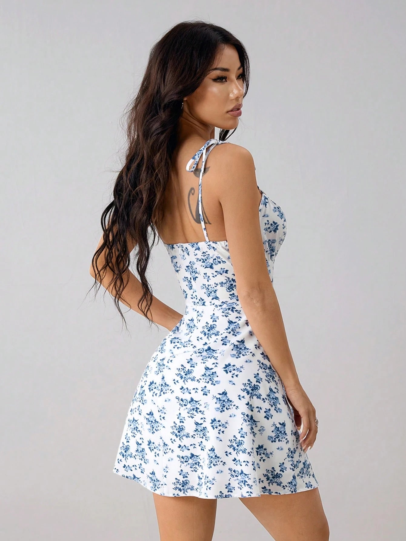 PETITE Woman Summer Fashion Spaghetti Strap Dress,Summer Dresses For Women,Petite Women Vacation White Floral - image 2