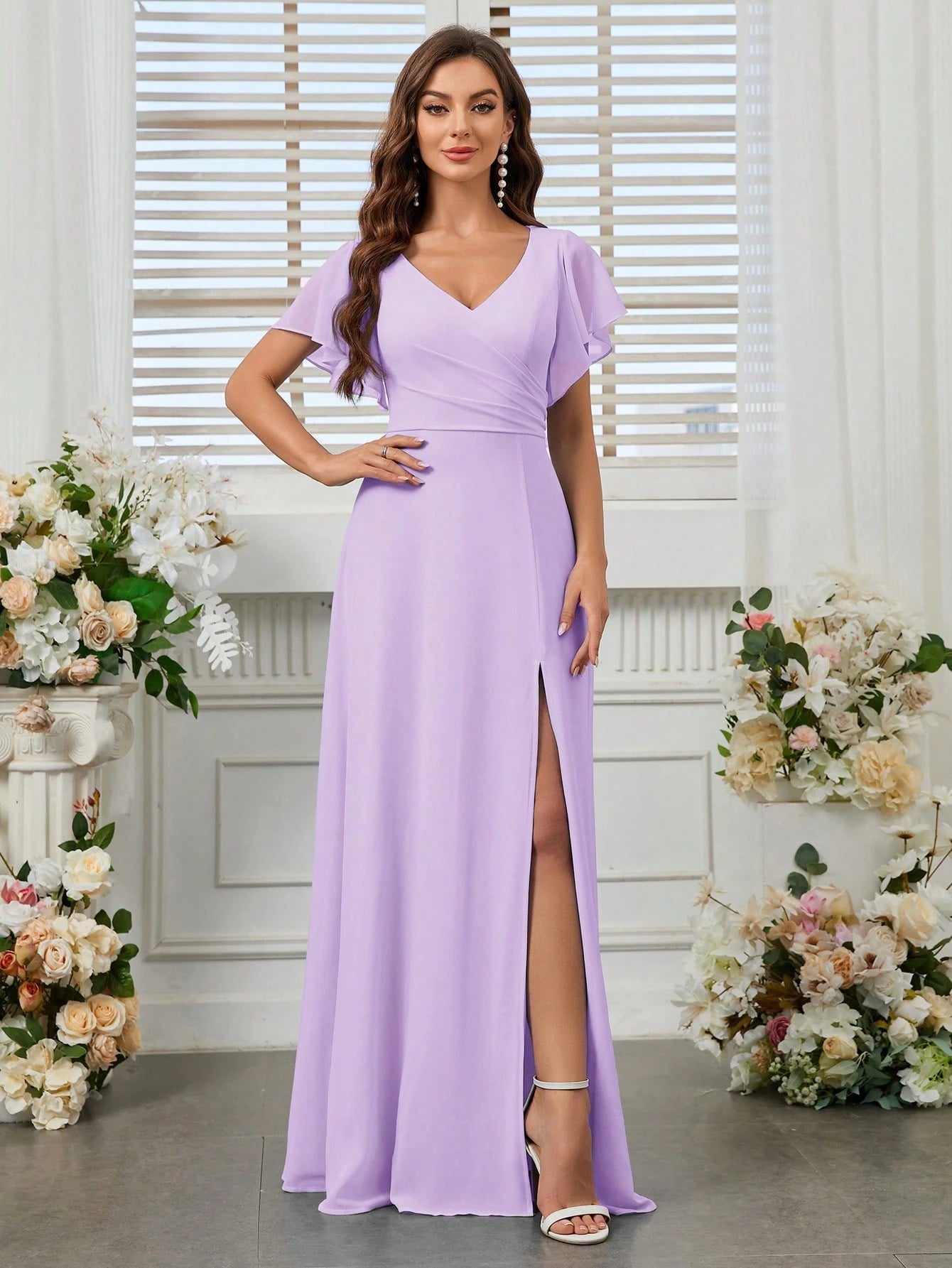 Belle Elegant Women's Light Blue Summer Wedding Bridesmaid