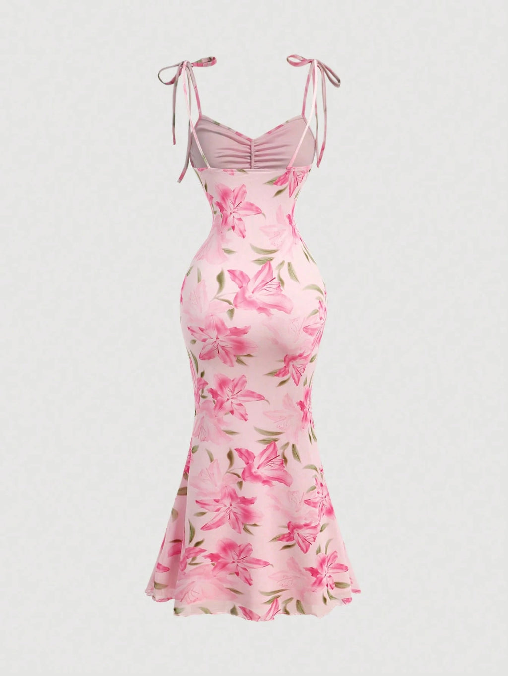 MOD Women's Floral Print Spaghetti Strap Dress With Fish Tail Hem, Summer Yellow Dress,Summer Dresses For - image 9