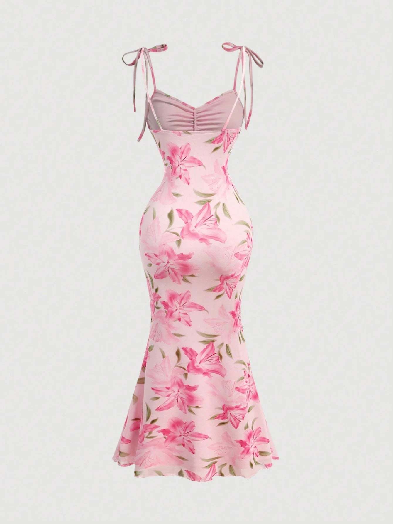 MOD Women's Floral Print Spaghetti Strap Dress With Fish Tail Hem, Summer Yellow Dress,Summer Dresses For - image 9