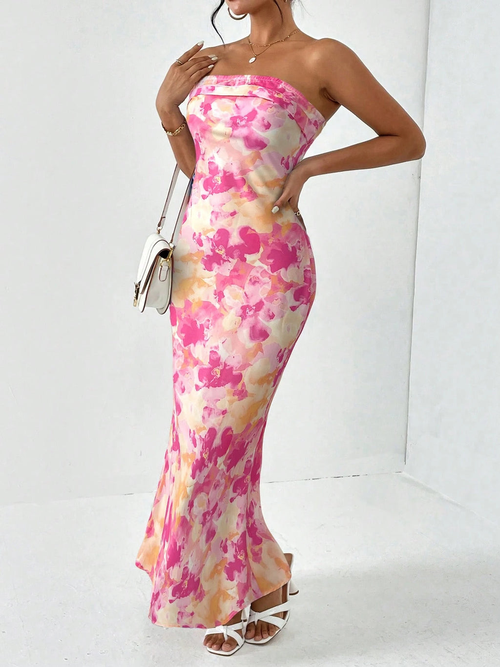 Firerie Spring Break Floral Print Draped Backless Tube Long Summer Dress,Summer Dresses For Women - image 18