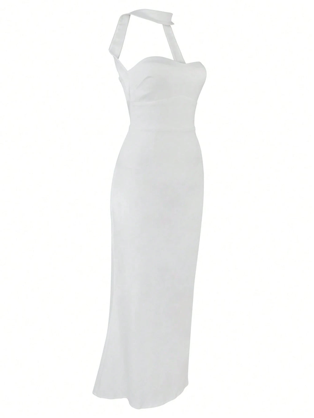 White Sweetheart Backless Mermaid Satin Formal Dress, Bridesmaid Dress Elegant Wedding - image 10