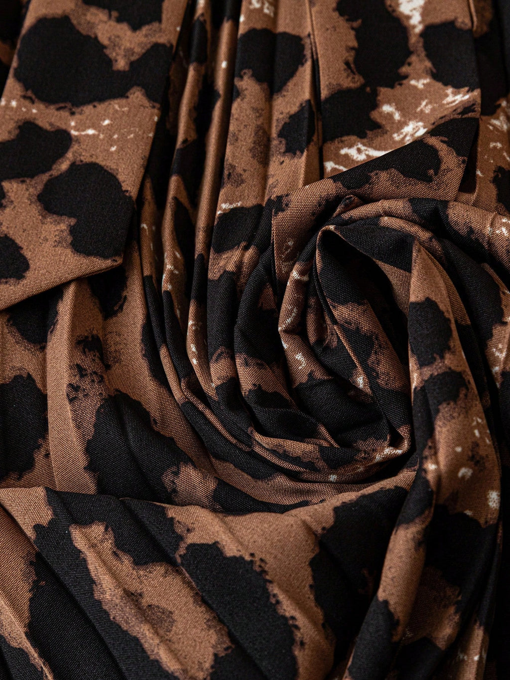 Franclia Leopard Print Ruched Waist Stand Collar Vacation Dress
