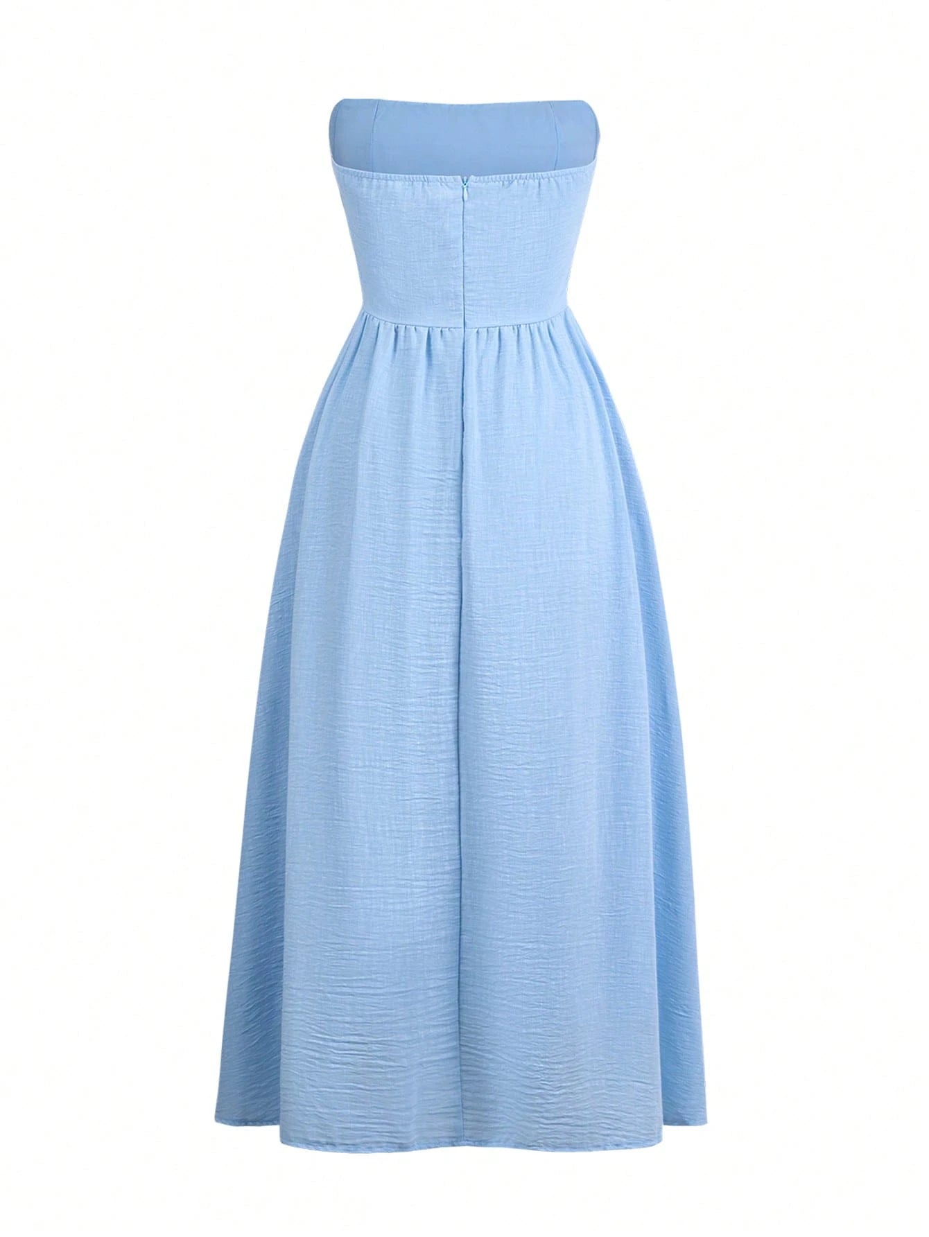 Unadoll Women's Strapless Zipper Casual Elegant Dress, Suitable For