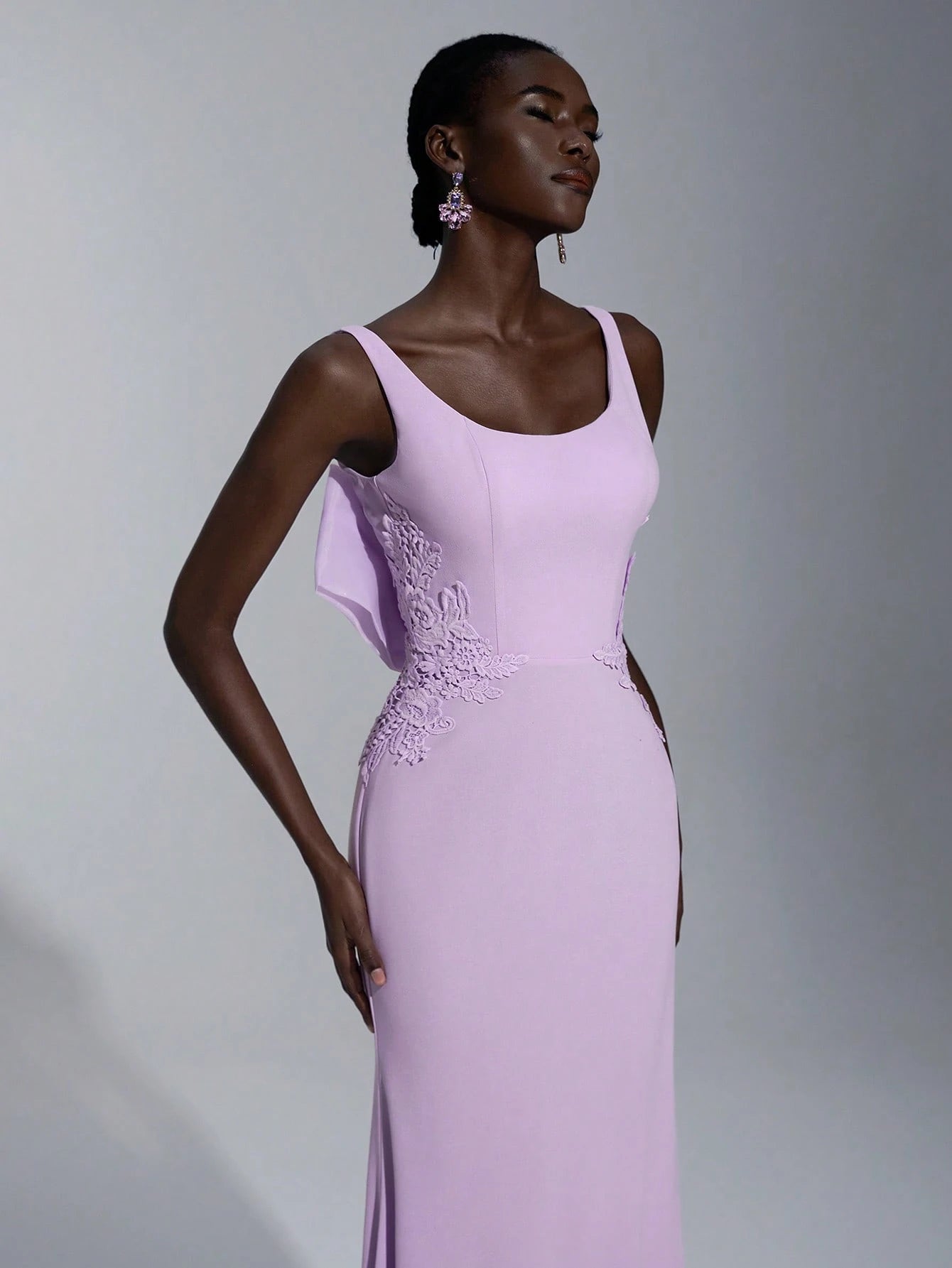 Elitara Elegant,,Light Purple,Spring,Evening,Wedding Party Bridesmaid Dress,Dignified Knit Stretch Fabric - image 7