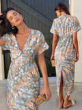 Clasi Women Random Floral Print Vacation Casual Dress