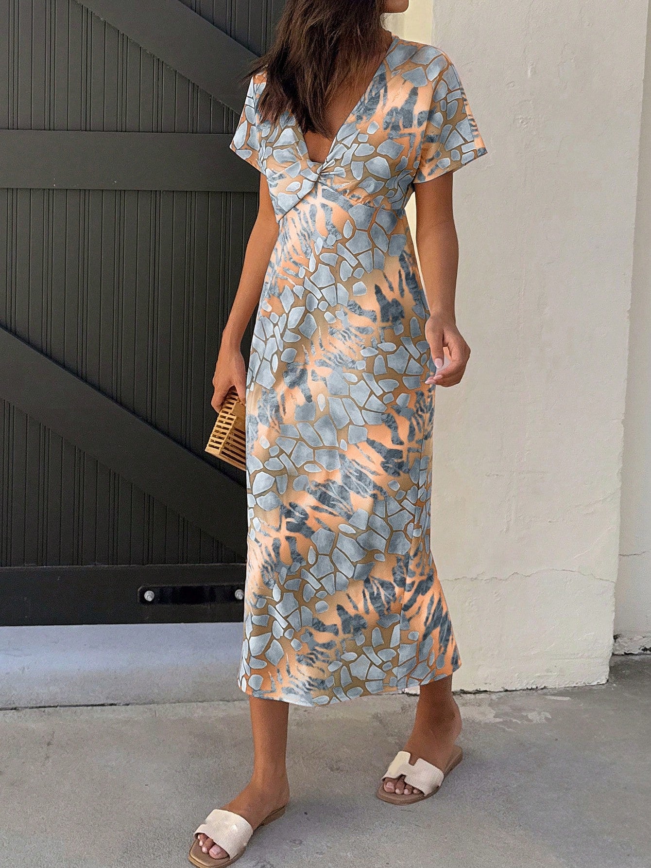 Clasi Women Random Floral Print Vacation Casual Dress