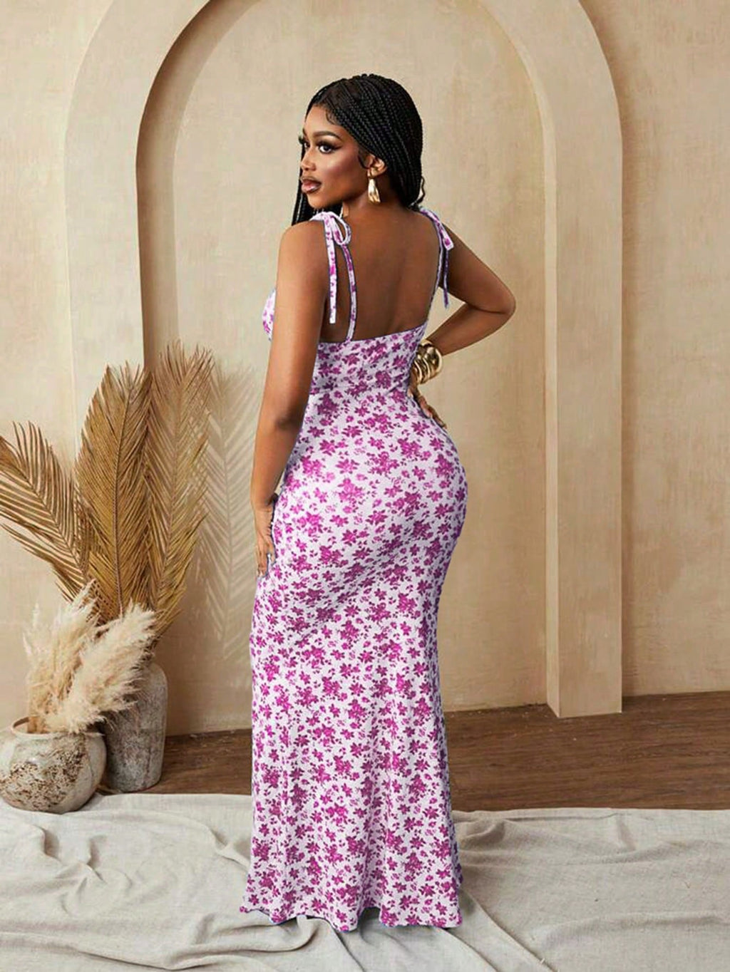 BamGleam Women Floral Print Bodycon Sexy Fashion Elegant Party