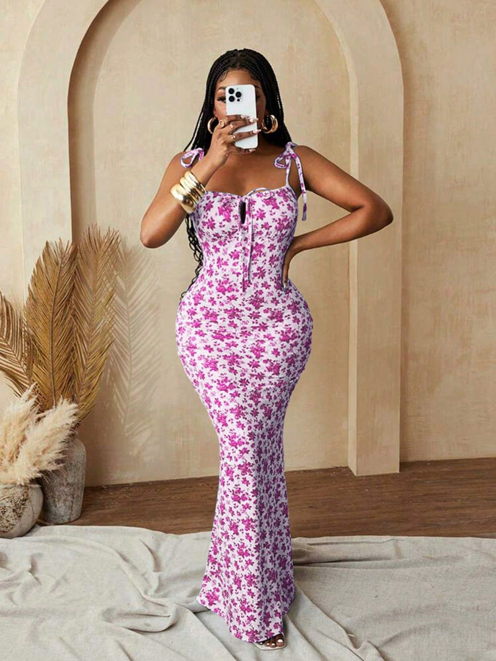 BamGleam Women Floral Print Bodycon Sexy Fashion Elegant Party