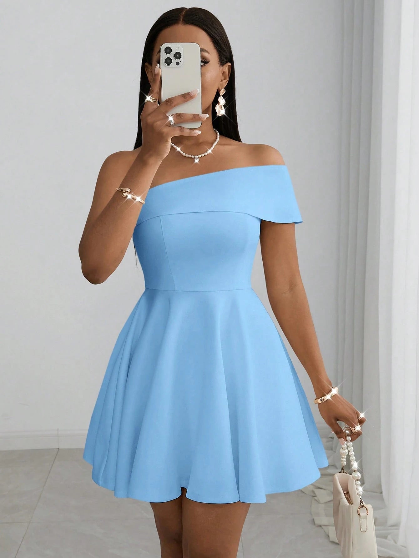 Slaydiva New Spring/Summer 2025 White Off-Shoulder Mini Dress - Elegant Romantic Wedding Fitted Suitable For - image 20