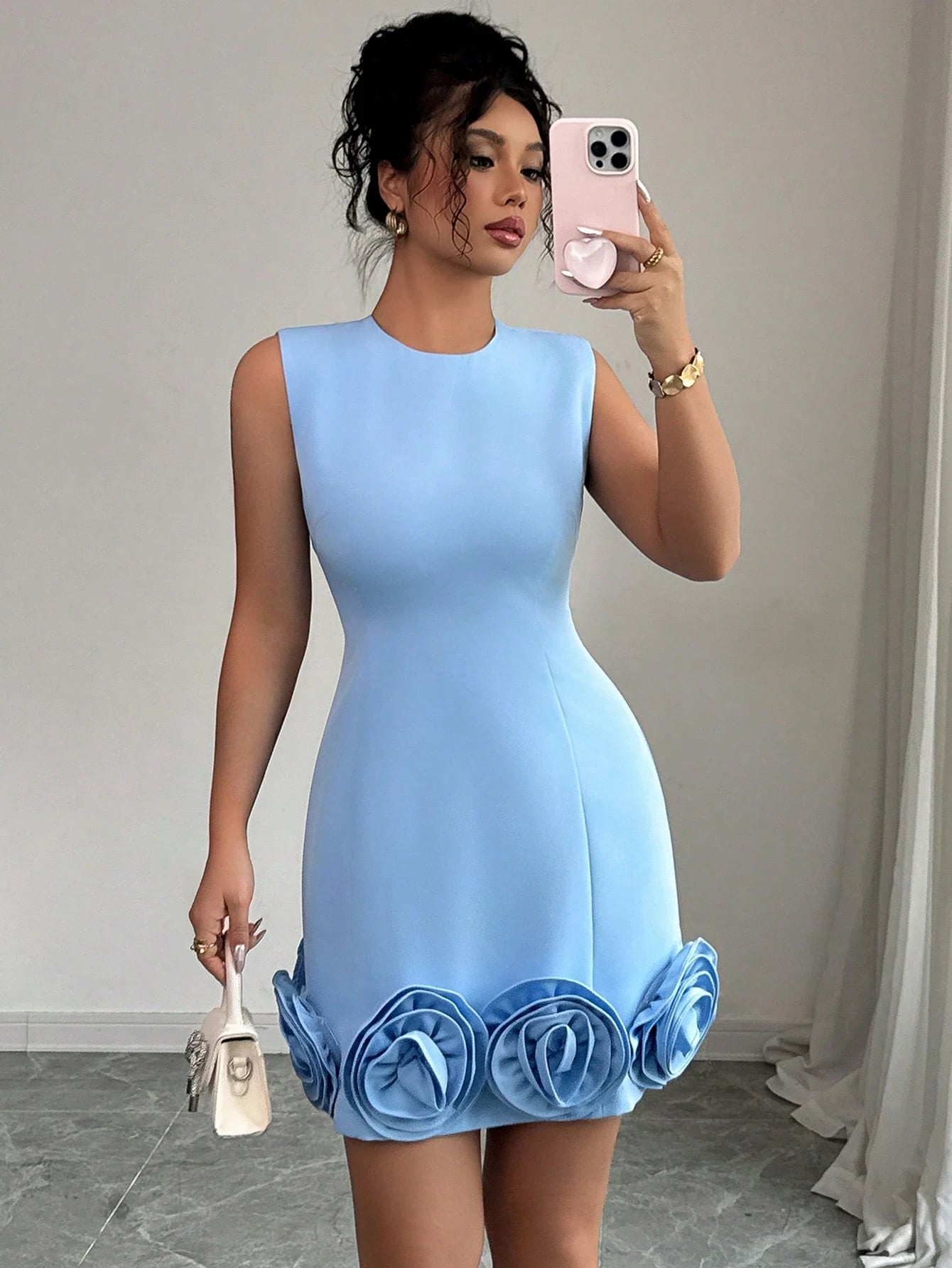 Rafferiza Elegant Fitted Floral Sleeveless Dress For Women - image 8