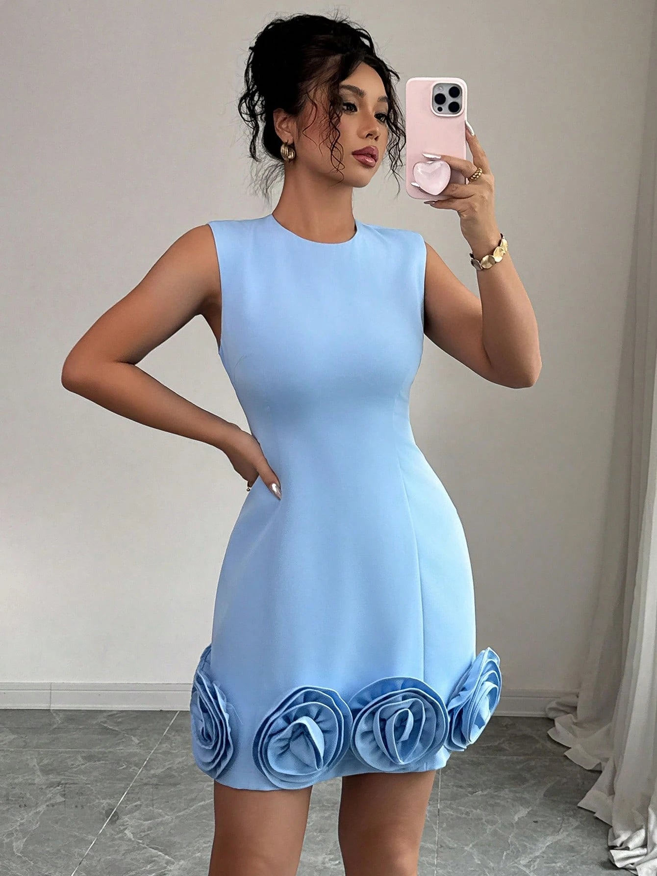 Rafferiza Elegant Fitted Floral Sleeveless Dress For Women - image 5