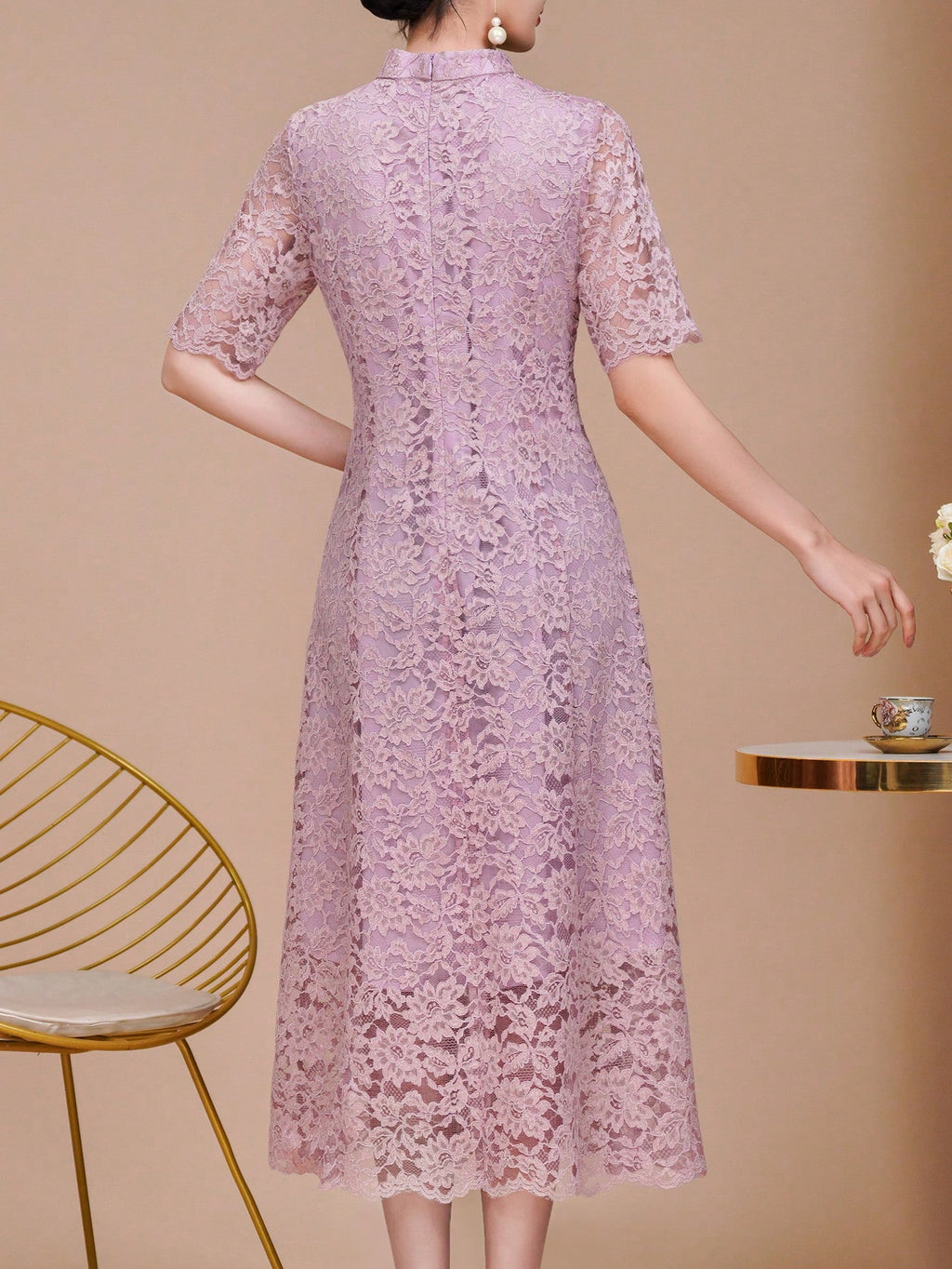Exquisite And Delicate Short-Sleeved Lace Dress, A Luxurious Mother's Evening Gown, Suitable For - image 7
