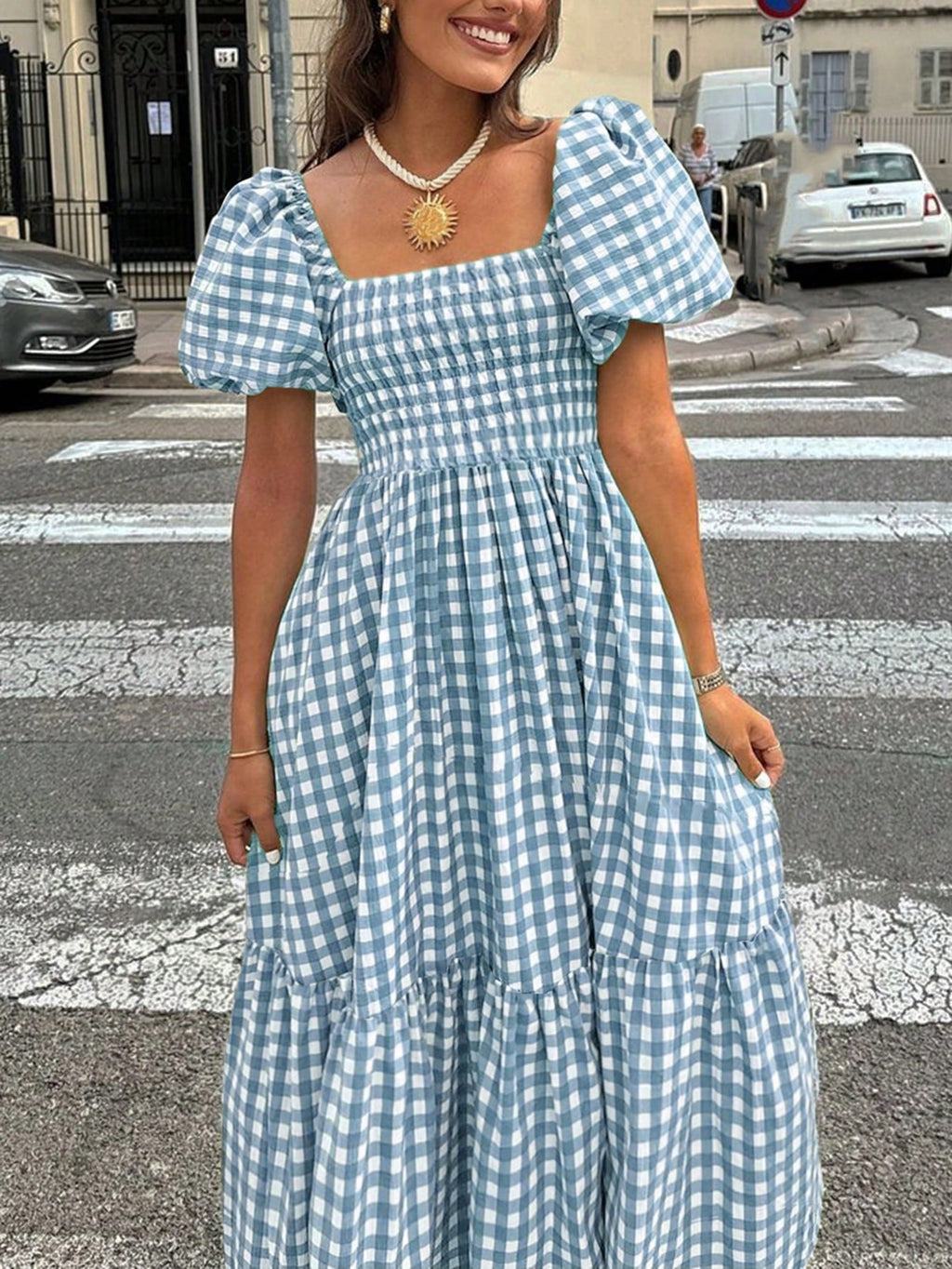 2026 Autumn Women's Plaid Elegant Bohemian Casual Elegant Outing Date
