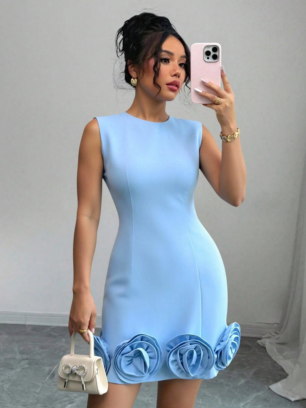 Rafferiza Elegant Fitted Floral Sleeveless Dress For Women - image 3