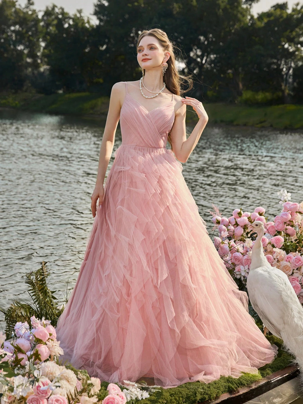 Faeriesty Elegant Romantic Charming Sleeveless Tulle Puff Dress With Layered Mesh Dress, Suitable For Formal - image 8