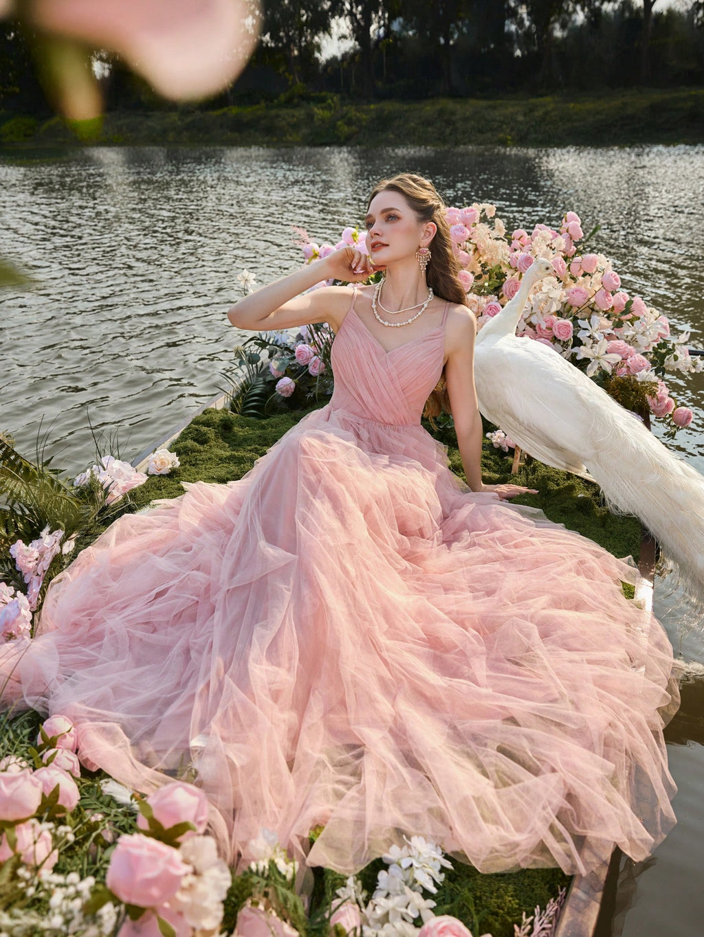 Faeriesty Elegant Romantic Charming Sleeveless Tulle Puff Dress With Layered Mesh Dress, Suitable For Formal - image 6