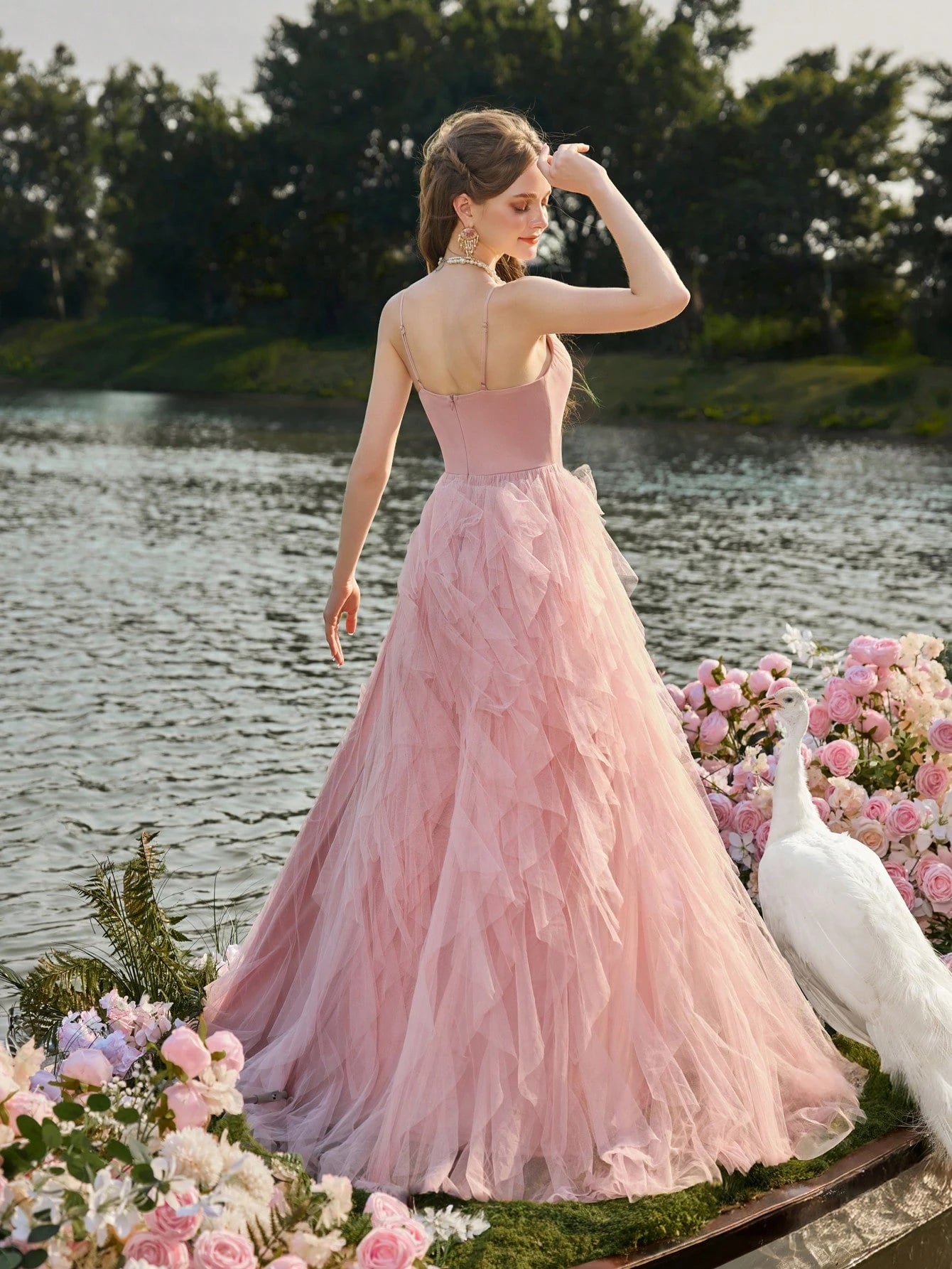 Faeriesty Elegant Romantic Charming Sleeveless Tulle Puff Dress With Layered Mesh Dress, Suitable For Formal - image 7