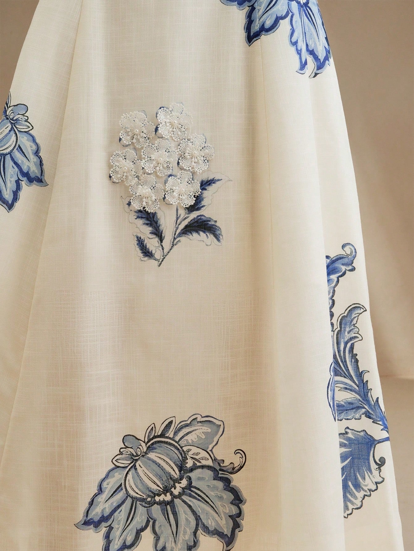 Anewsta Elegant Floral Print Slip Dress With Embroidered 3D Flowers,
