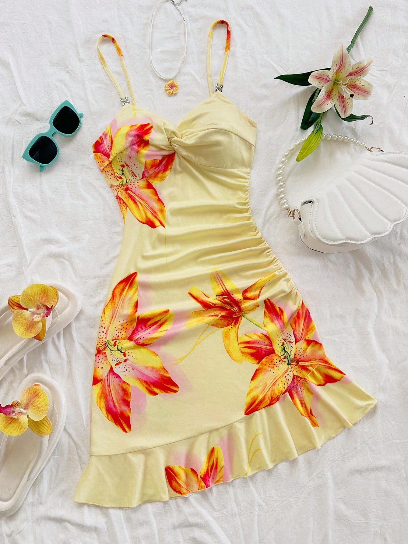 Soleia Women's Floral Print Twist Design Casual Camisole Mini Dress Woman S Summer Clothes Women Summer - image 13