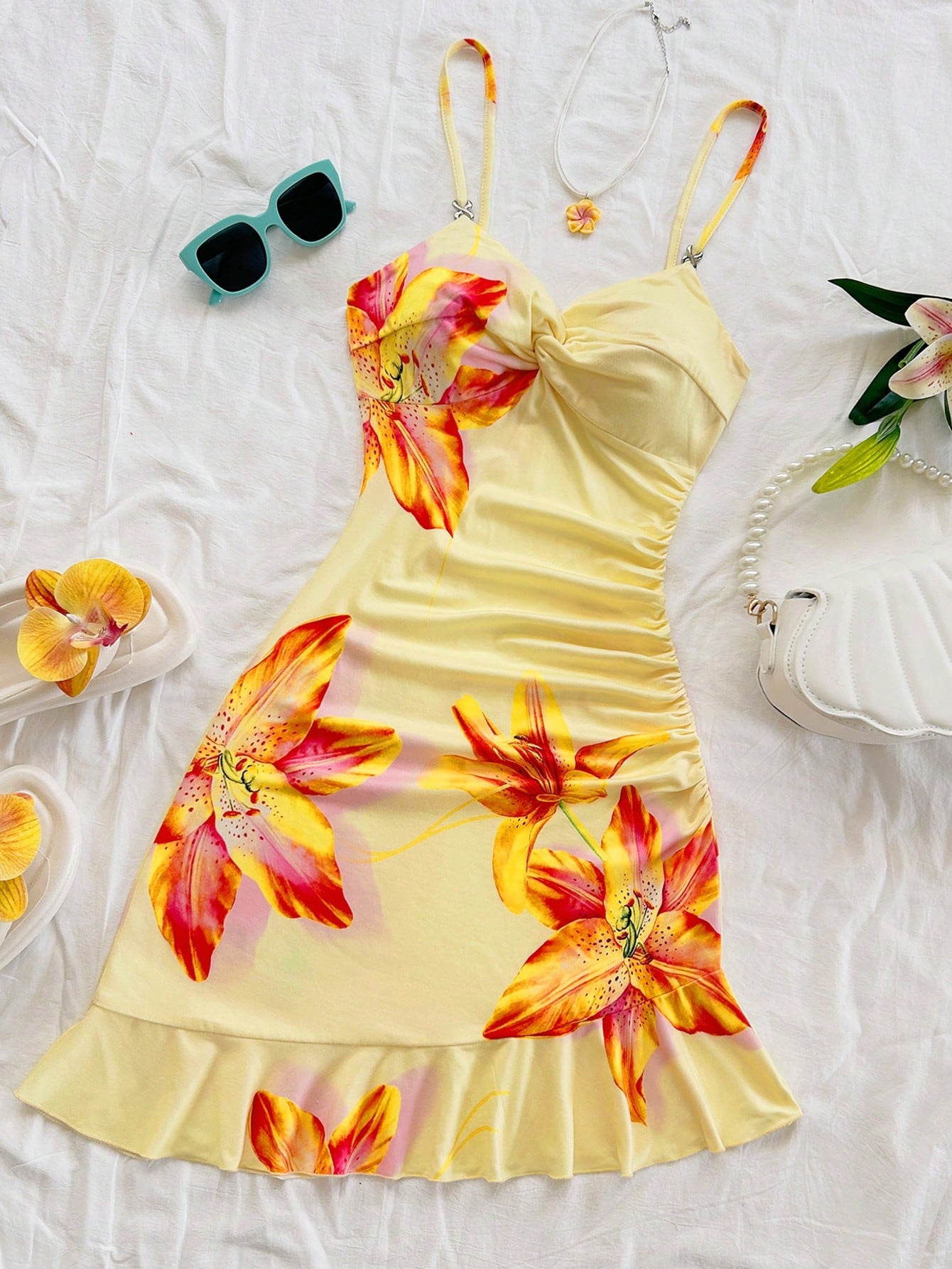 Soleia Women's Floral Print Twist Design Casual Camisole Mini Dress Woman S Summer Clothes Women Summer - image 17