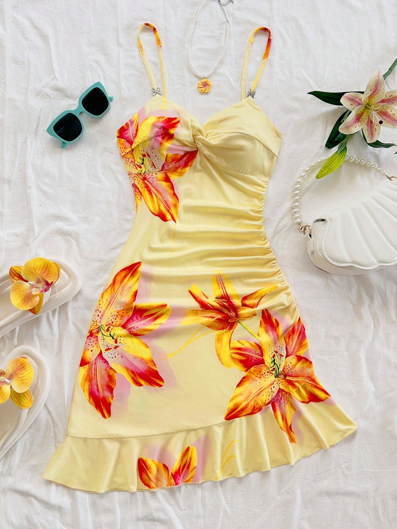 Soleia Women's Floral Print Twist Design Casual Camisole Mini Dress Woman S Summer Clothes Women Summer - image 18