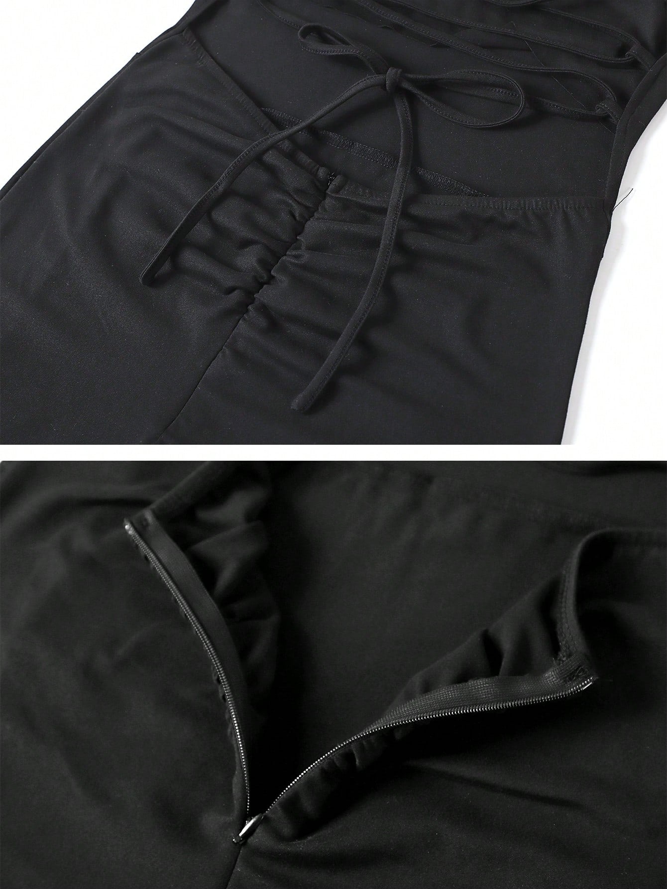 Dresses Solid Color Spaghetti Strap Large Backless Hip Pleats Large