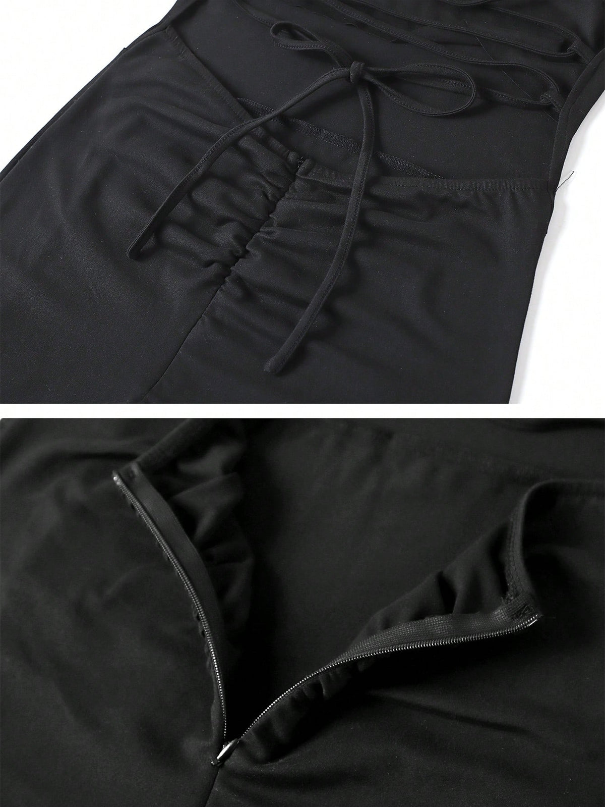Dresses Solid Color Spaghetti Strap Large Backless Hip Pleats Large Slits Hip-Covering Sexy Sleeveless Party - image 9