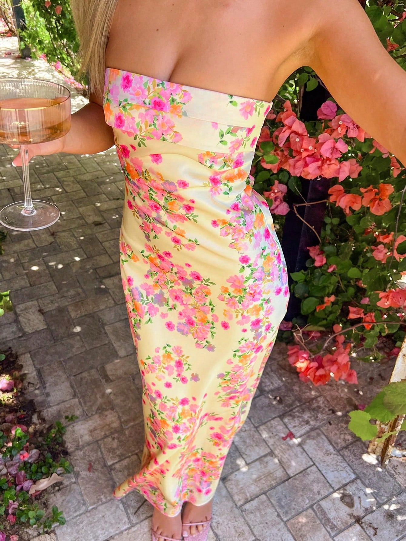 Women Daily Modest Long Sleeve Floral Print Maxi Dress, Loose A-Line Ankle Dress, Fabric Elegant Casual - image 3