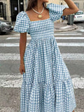 2026 Autumn Women's Plaid Elegant Bohemian Casual Elegant Outing Date