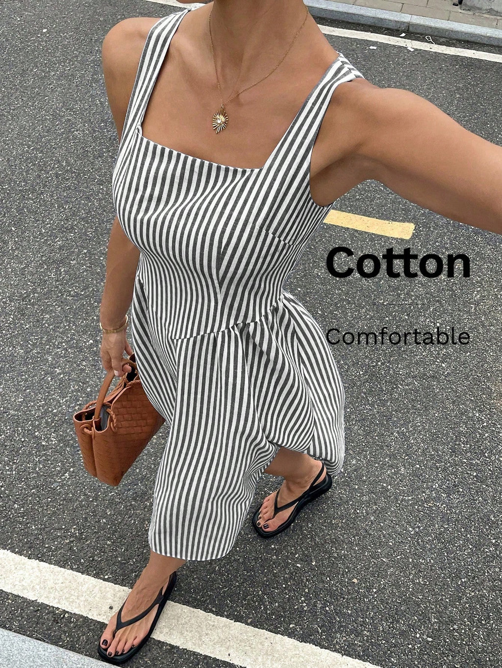 Siren Gaze Women's Mid-Length Dress, Casual Minimalist Vacation