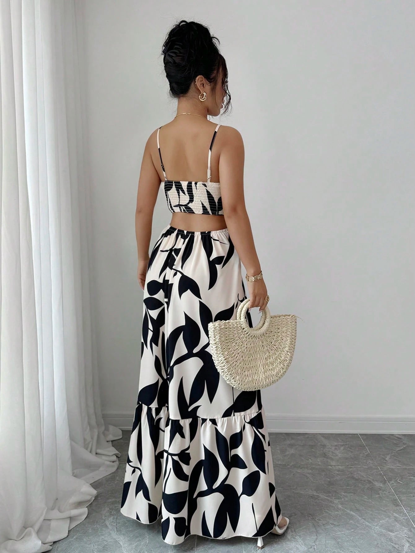 Rafferiza Women's Elegant Printed Waist-Cinched Long Dress - image 10