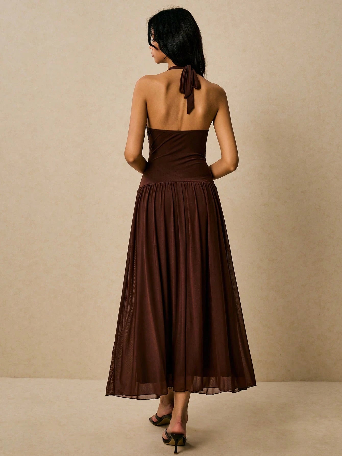 Poéselle Women's Sleeveless Backless Dress, Flowy Dress,Sun