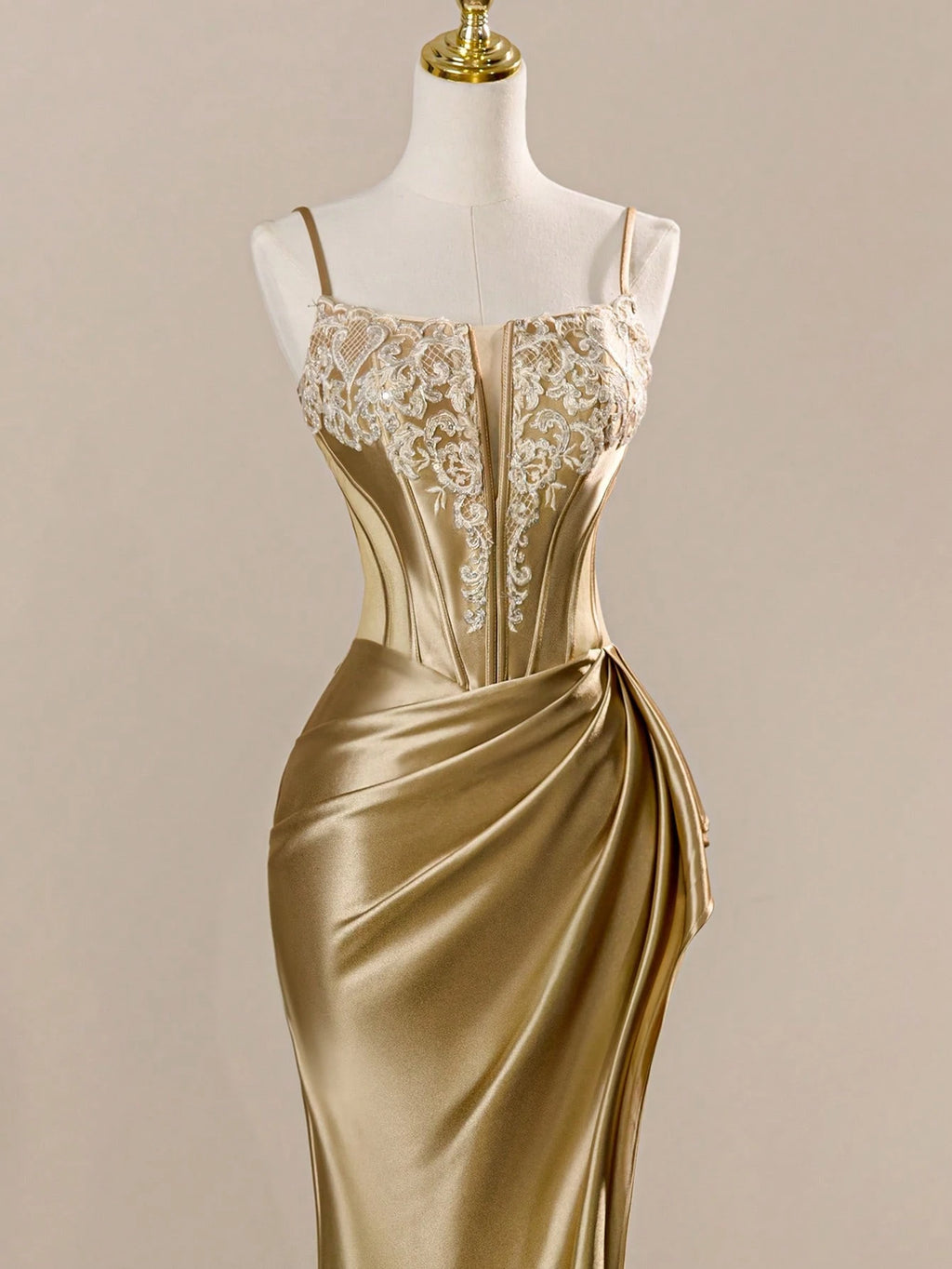 Rolarold Luxury Spaghetti Strap Satin Corset Homecoming Prom Dress With Split Thigh Bridesmaid Dress Wedding - image 6