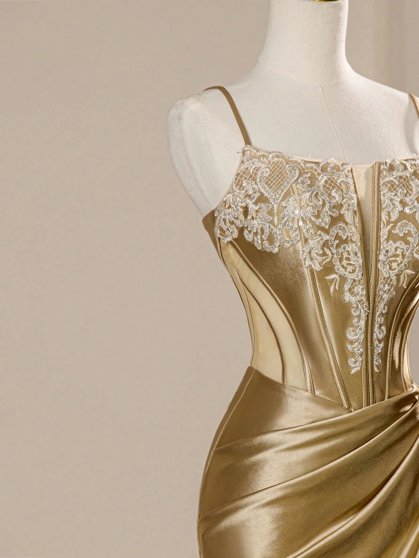 Rolarold Luxury Spaghetti Strap Satin Corset Homecoming Prom Dress With Split Thigh Bridesmaid Dress Wedding - image 7
