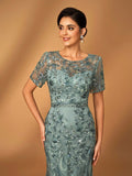 Serin Elegant Luxurious Embroidered Lace Sequin Floral Dusty Pink Dress,Summer Evening Wedding Gown,Faux