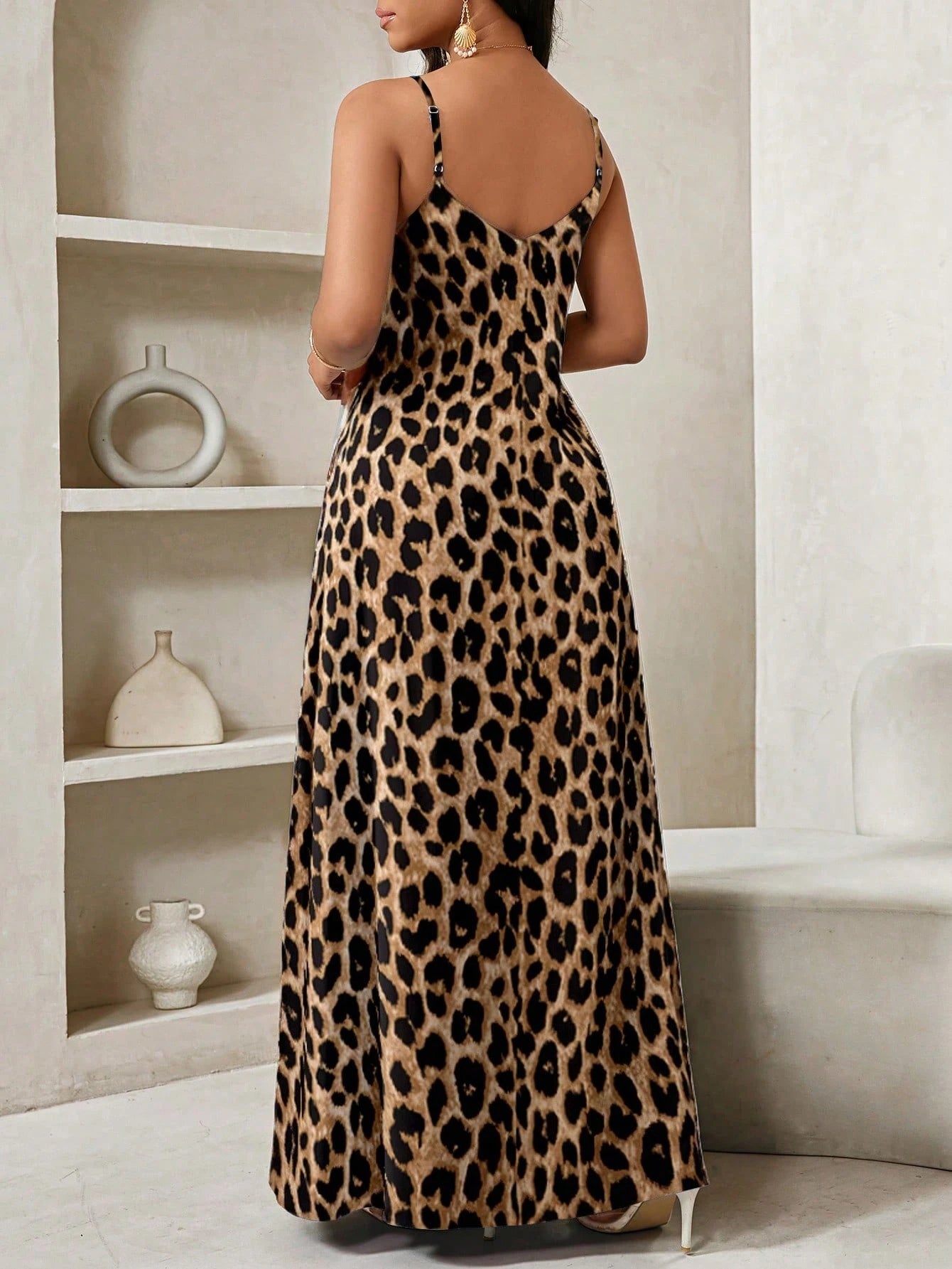 Lady Rainbow Leopard Women's Maxi Dress Summer Casual Sexy Vacation