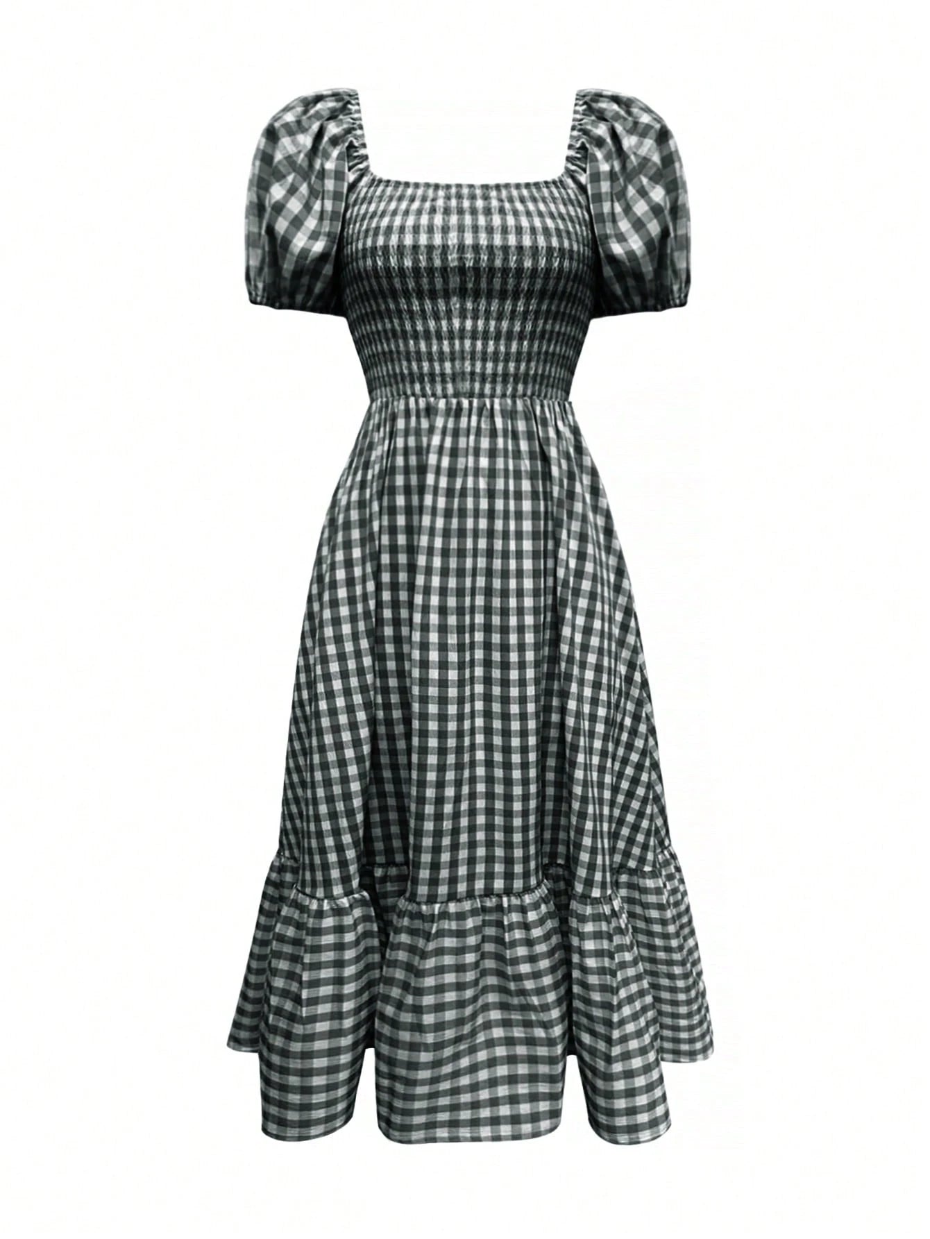 2026 Autumn Women's Plaid Elegant Bohemian Casual Elegant Outing Date