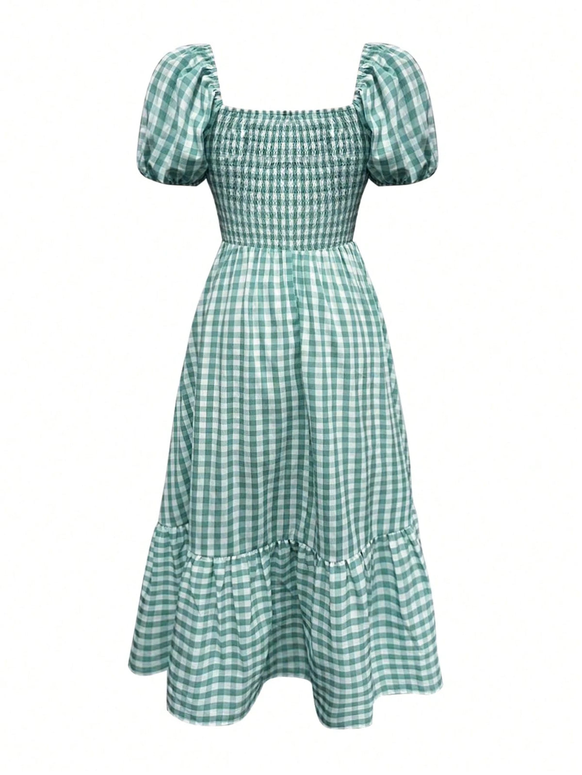 2026 Autumn Women's Plaid Elegant Bohemian Casual Elegant Outing Date Holiday Waist-Cinching Puff Sleeve - image 17