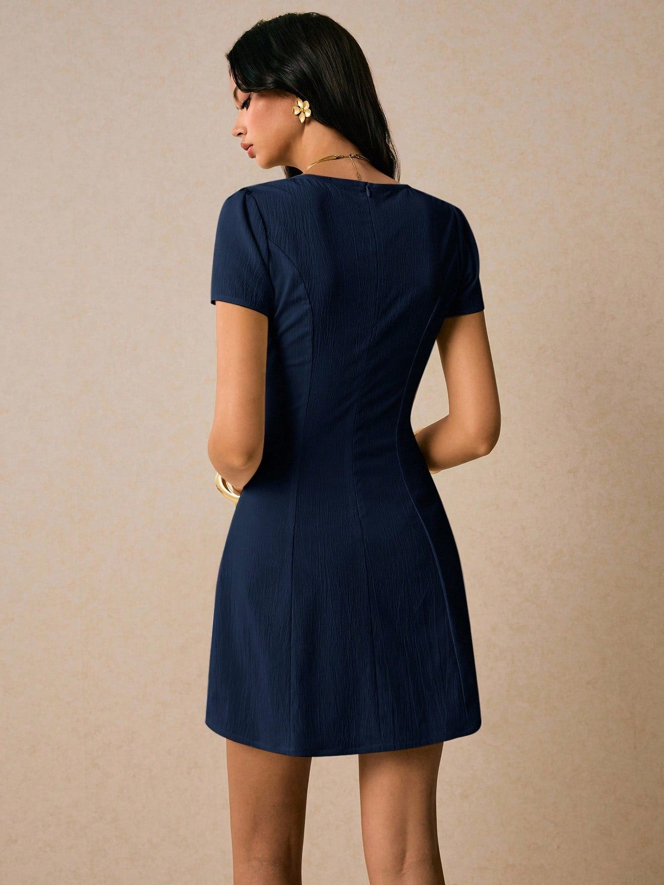Poéselle Women's Plaid Short Sleeve Single-Breasted Casual Mini Dress,Casual Dresses For Women - image 16